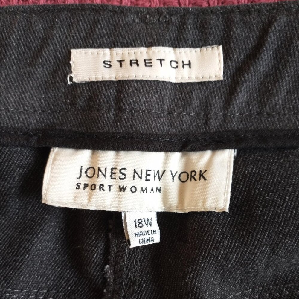 Jones New York Sport Woman Bootcut Stretch Control Sueded Jeans Pants Gray NWT - Picture 8 of 16